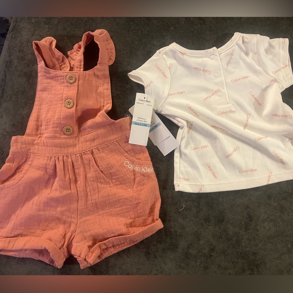 NWT Calvin Klein baby girl romper set